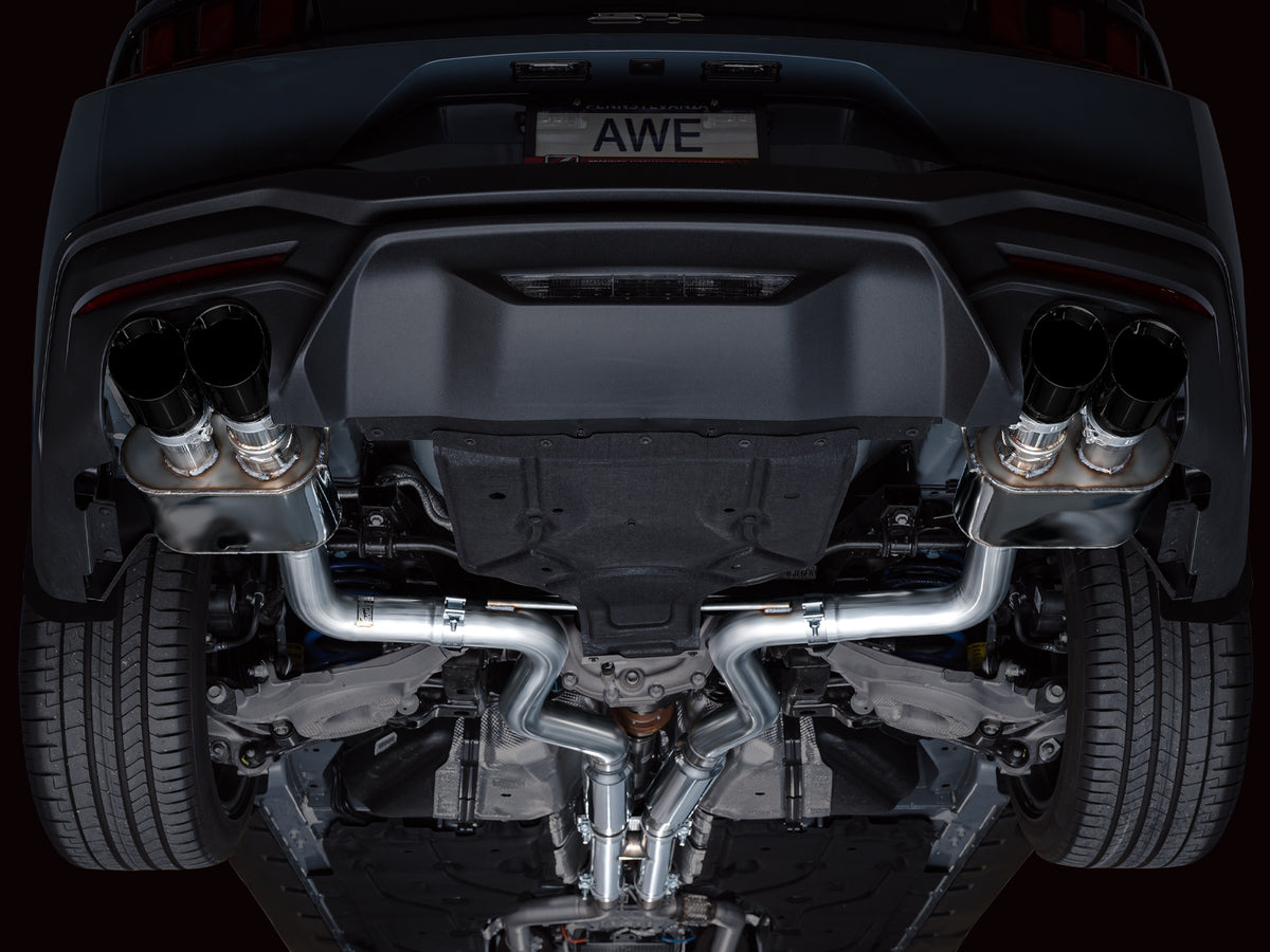 AWE 2024 Ford Mustang GT Fastback S650 RWD SwitchPath Catback Exhaust w/ Quad Diamond Black Tips - 3025-43650