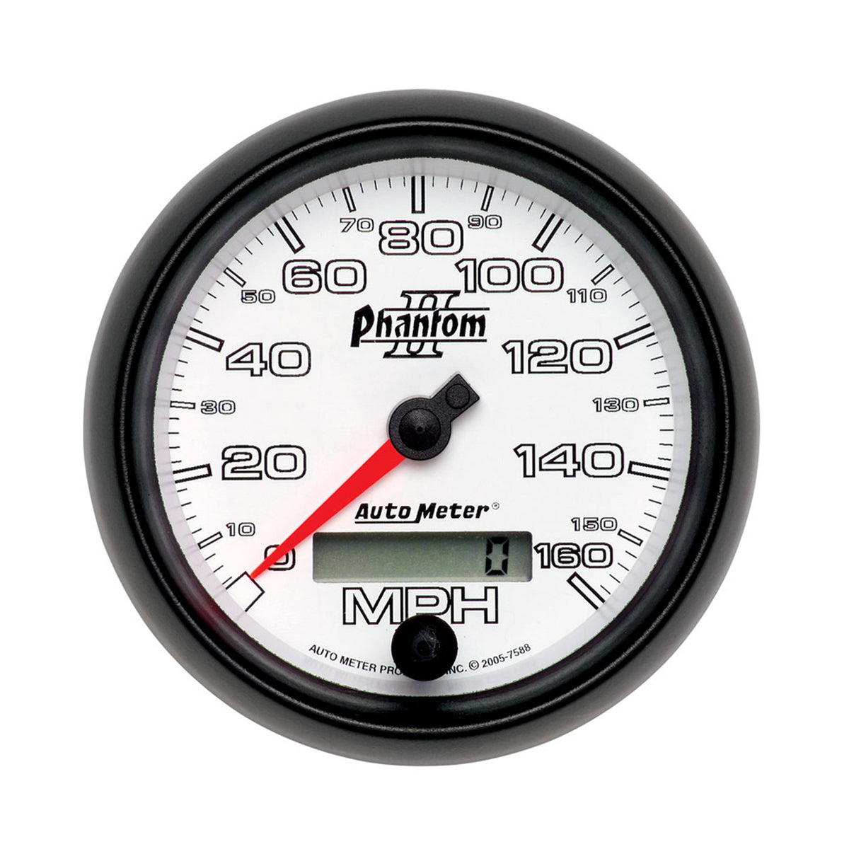 Autometer Phantom II 3-3/8in 160 MPH Electronic Programmable In-Dash Speedometer - 7588