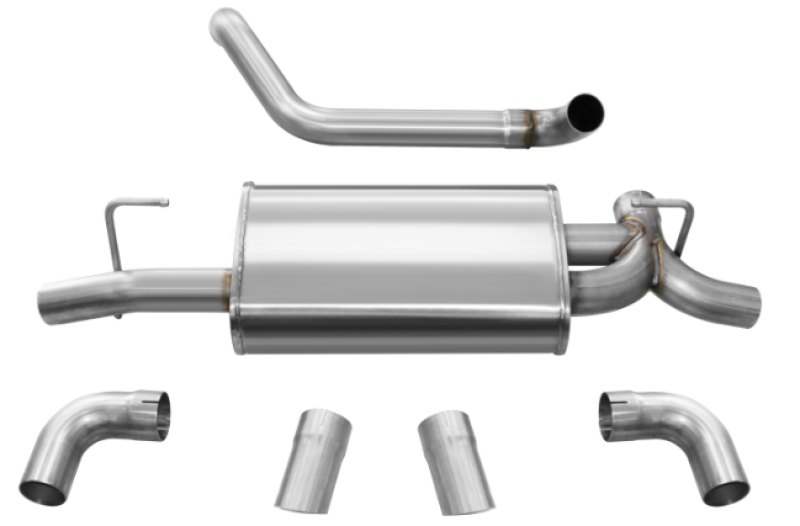Corsa 2018-2024 Jeep Wrangler JL 2.5in Dual Rear Turn Down Exit Sport Axle-Back Exhaust - 21013