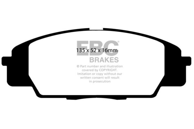 EBC 07-11 Acura CSX (Canada) 2.0 Type S Greenstuff Front Brake Pads - DP21254 for 2000-2009 Honda S2000 - installed view