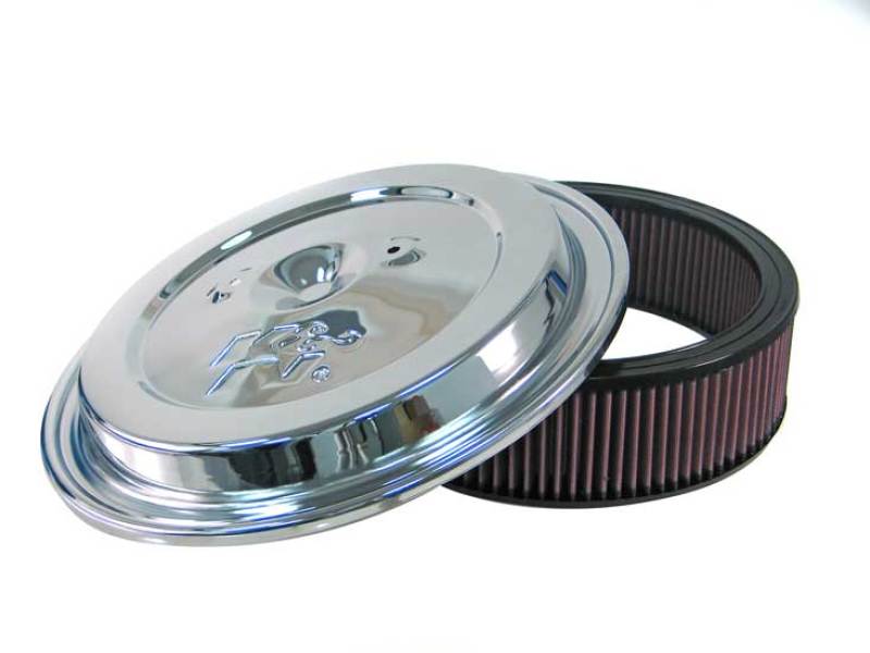 K&N Replacement Air Filter w/ Chrome Top - W/E-1500 K&N Logo - CE-1502 by K&N Engineering - front view
