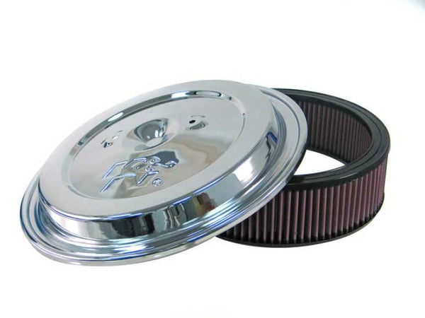 K&N Replacement Air Filter w/ Chrome Top - W/E-1500 K&N Logo - CE-1502 by K&N Engineering - front view