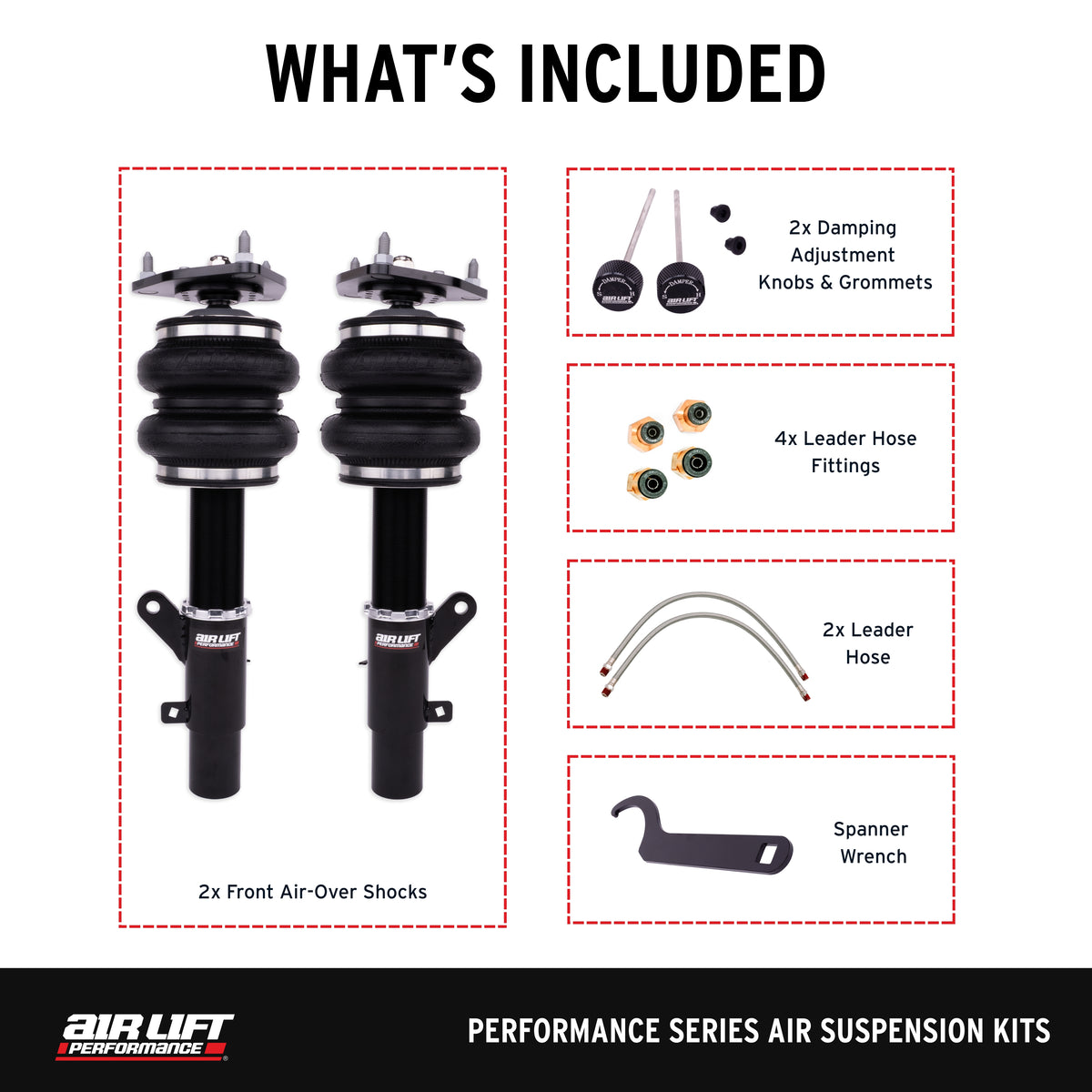 Air Lift 15-20 Acura TLX / 13-17 Honda Accord Front Performance Air Suspension Kit - 76014