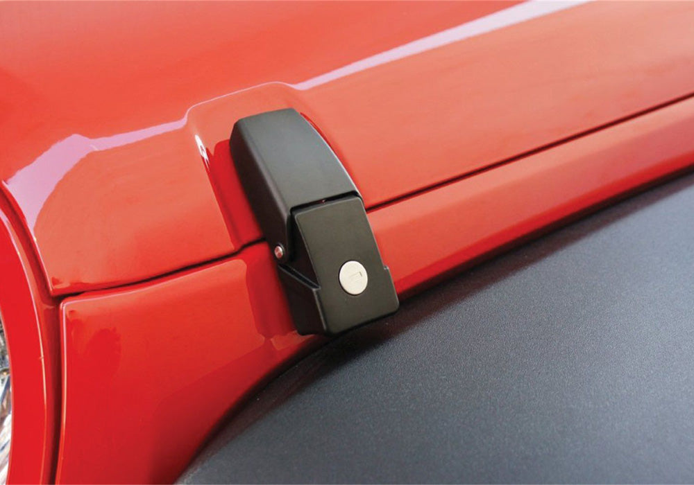 Rampage 2007-2018 Jeep Wrangler(JK) Hood Catch Locking - Black - 76336