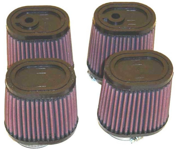 K&N Universal Rubber Oval Tprd Filter 2.125in Flg ID/3.5in TOSL/2.5in TOSW/4in BOSL/3in BOSW/4in H - RU-2989 for 1985-2007 Ya