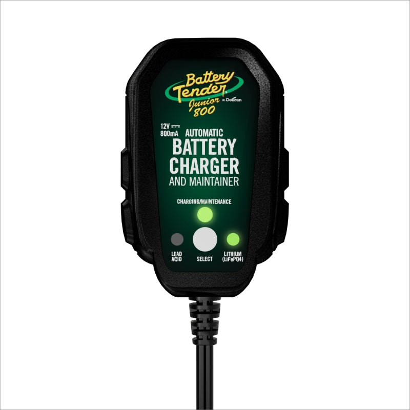 Battery Tender - 12V, 800mA Selectable Lead Acid/Lithium Battery Charger - 022-0199-DL-WH