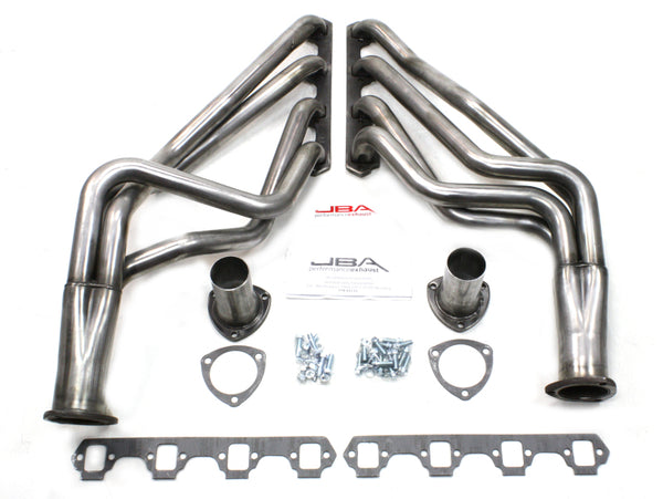 JBA 65-73 Ford Mustang 260-302/71-73 Ford 260-351W SBF 1-5/8in Primary Raw 409SS Long Tube Header - 6613S for 1964-1973 Ford 