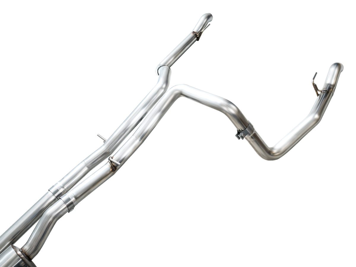 AWE 4th Gen GM 1500 6.2L Catback Split Rear Exit (w/ Bumper Cutouts) - OE Tips - 3015-31202