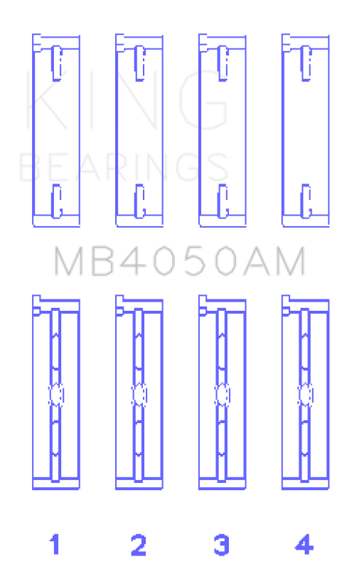King Engine Bearings Mitsubishi 6G74 (Size +0.25mm) Main Bearing Set - MB4050AM0.25