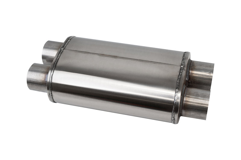 Corsa Pro-Series 304SS Packed Resonator - 3.0in Dual Inlet / Dual Outlet - 19in OAL - PKM2020