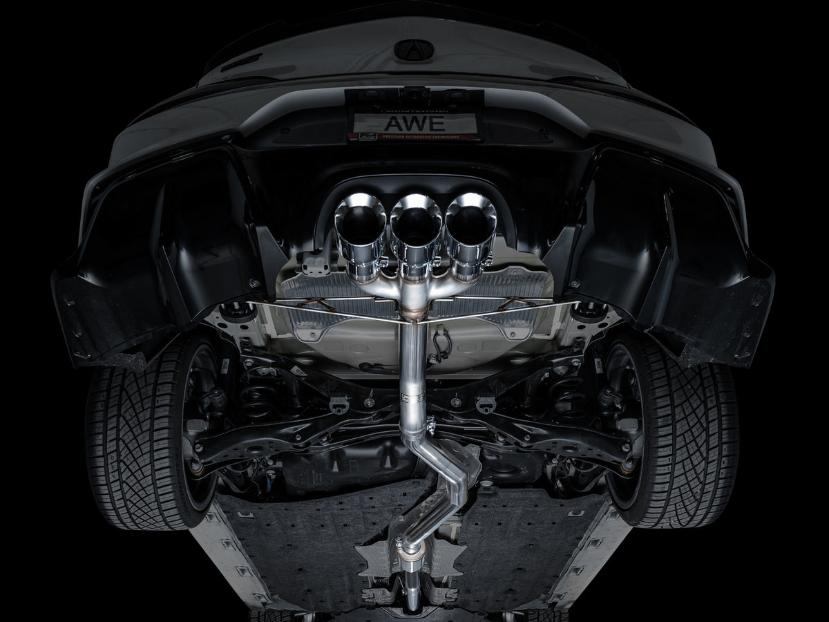 AWE Tuning 2024 Acura Integra Type S DE5 FWD Track Edition Exhaust w/ Triple Chrome Silver Tips - 3020-52335