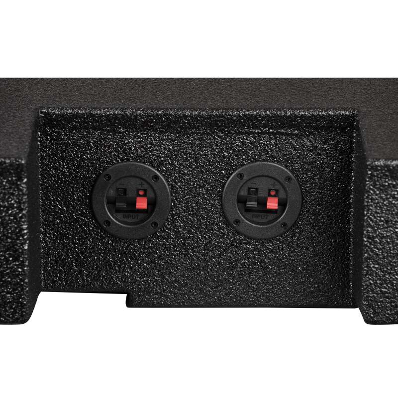 DS18 2x 10in Forward Firing Underseat Ported Box Subwoofer Enclosure- Black Spray Liner Paint Finish - EBM-FFPCHEVY19-2X10 - side view