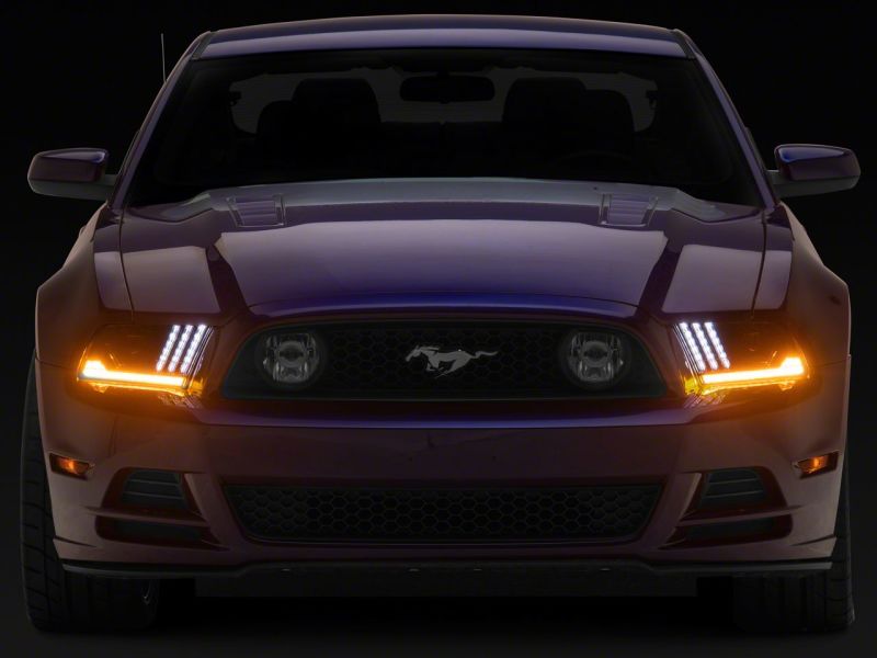Raxiom 13-14 Ford Mustang LED Projector Headlights SEQL Turn Signals- Blk Housing (Clear Lens) - 426686