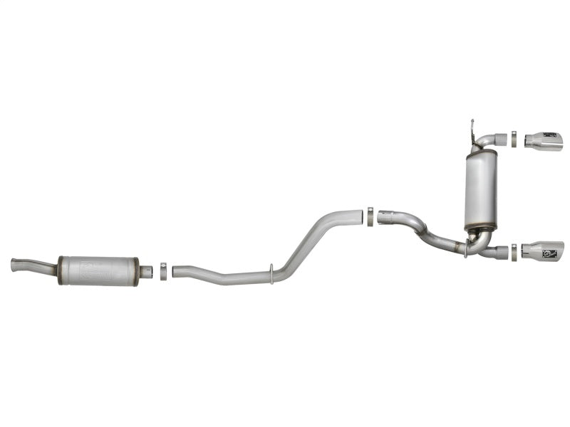 aFe Rebel Series 2.5in 409 SS Cat-Back Exhaust w/ Polished Tips 2018+ Jeep Wrangler (JL) V6 3.6L - 49-48066-P