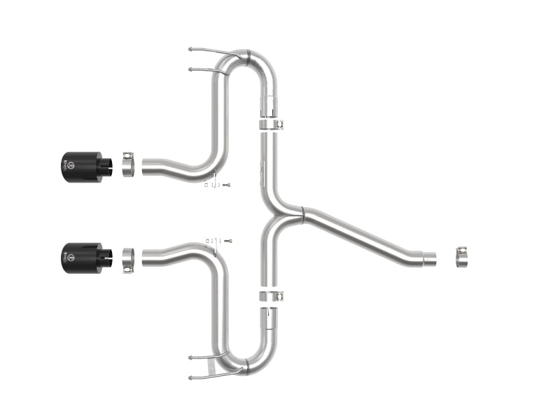aFe Takeda 2-1/2in 304 SS Axle-Back Exhaust w/Black Tips 17-20 Honda Civic Sport L4-1.5L (t) - 49-36625-B
