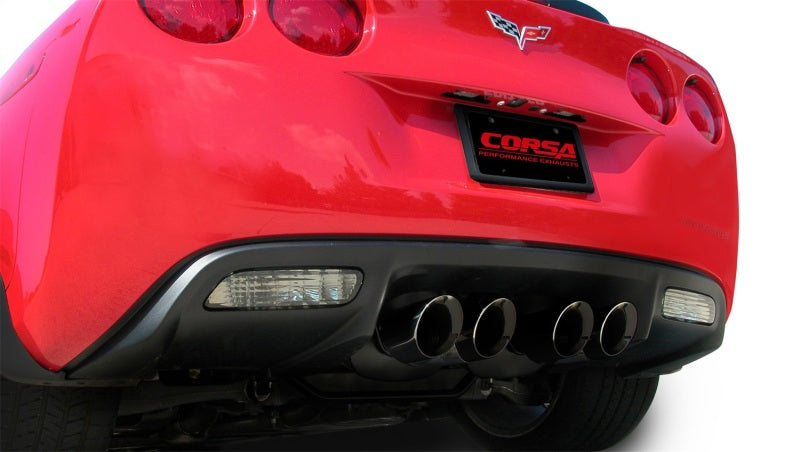 Corsa 2012-2013 Chevrolet Corvette C6 Z06 7.0L V8 Black Sport Cat-Back Exhaust - 14164CB3BLK