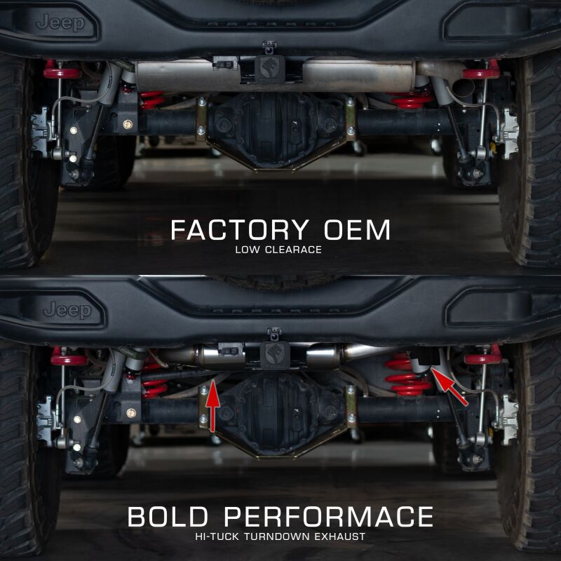 Remark Jeep Wrangler JK (2007-2018) HI-Tuck Turndown Axle-Back Exhaust - RBD-A1T63J-01