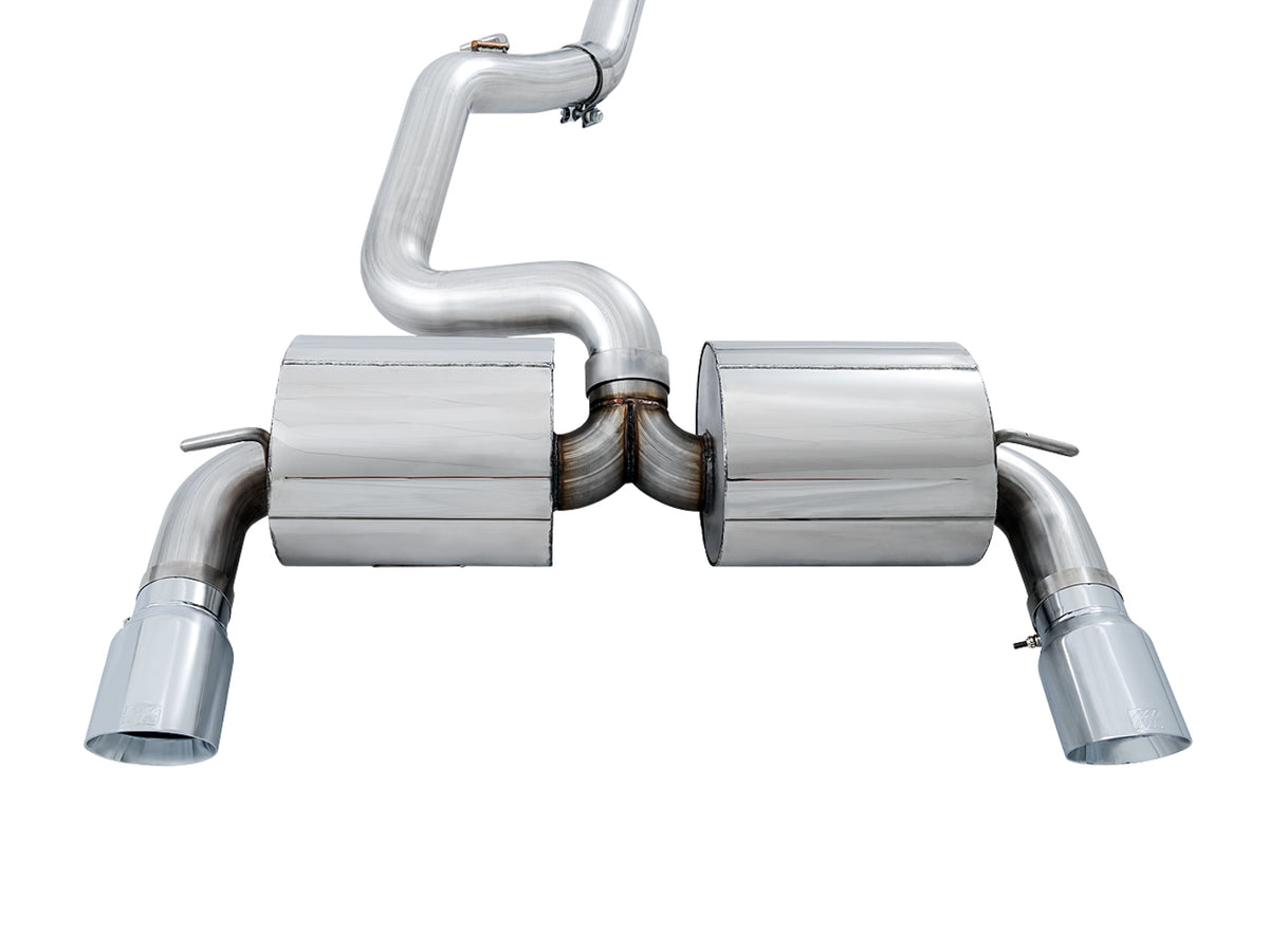 AWE Tuning Ford Focus RS Touring Edition Cat-back Exhaust- Non-Resonated - Chrome Silver Tips - 3015-32088