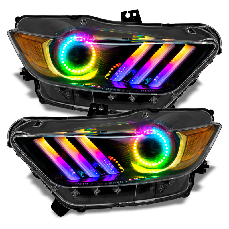 Oracle 15-17 Ford Mustang V6/GT/Shelby Dynamic DRL  w/ Halo Kit - ColorSHIFT - Dynamic SEE WARRANTY - 1335-332