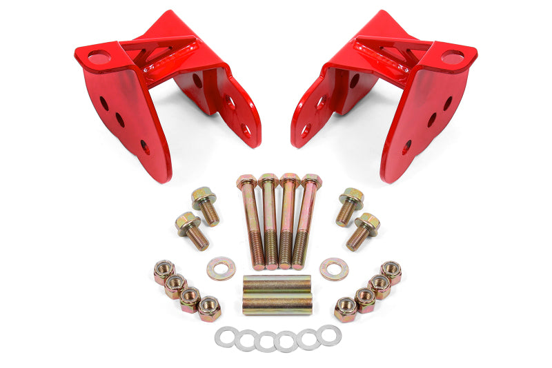 BMR 64-72 Chevy Chevelle Rear Control Arm Relocation Brackets - Red - CAB400R by BMR Suspension