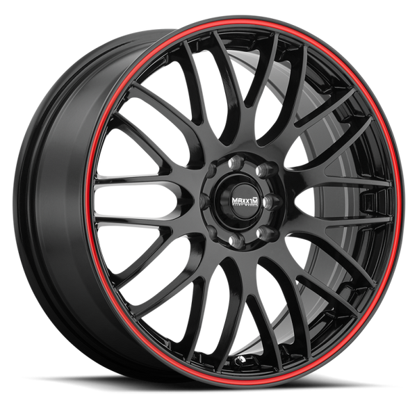 Maxxim Maze 17x7 8x100/114.3 ET40 Black/Red Stripe - MZ77D04405 by Konig