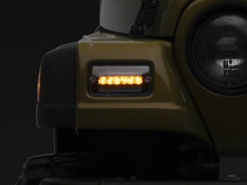 Raxiom 97-06 Jeep Wrangler TJ Axial Series LED Sequential Cornering Lights- Clear - J211785 - front view