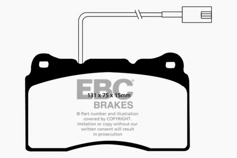 EBC 2014-2016 Maserati Ghibli 3.0L Twin Turbo (330) Yellowstuff Front Brake Pads - DP41540R
