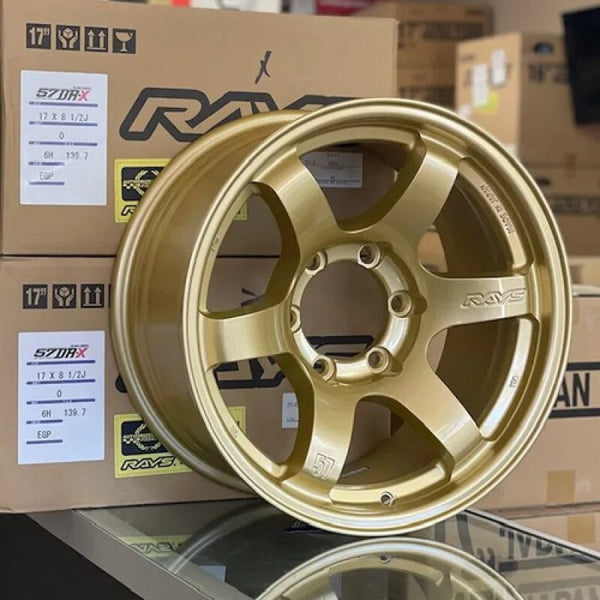 Gram Lights 57DR-X 17x8.5 +00 6-139.7 E8 Gold Wheel - WGIXP00KEGP by Gram Lights - front view