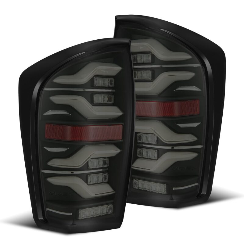AlphaRex 16-21 Toyota Tacoma LUXX LED Taillights Blk w/Activ Light/Seq Signal - 680090