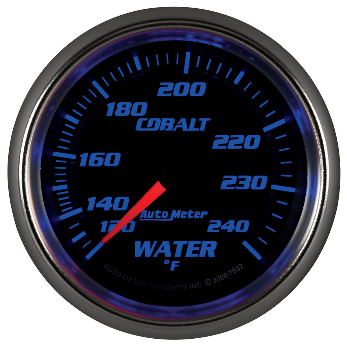 Autometer Cobalt 66mm 120-240 Degree F Mechanical Water Temperature Gauge - 7932