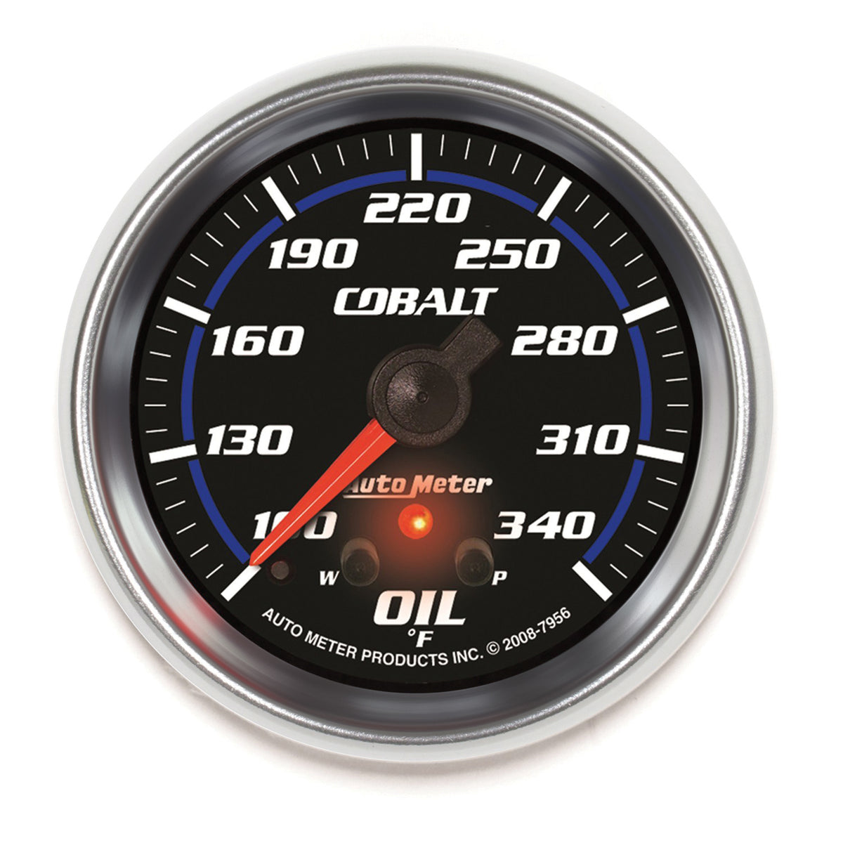 AutoMeter Gauge Oil Temp 2-5/8in. 340 Deg. F Stepper Motor W/ Peak & Warn Cobalt - 7956