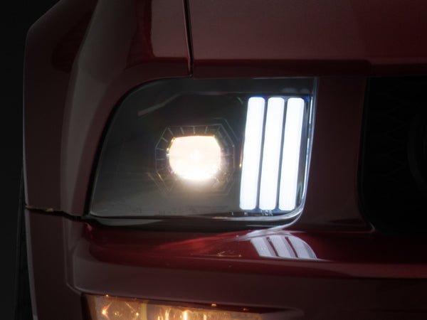 Raxiom 05-09 Ford Mustang w/ Halogen Prjctor Headlights- Black Housing (Clear Lens) (No GT500 ) - 415794 for 2005-2009 Ford M