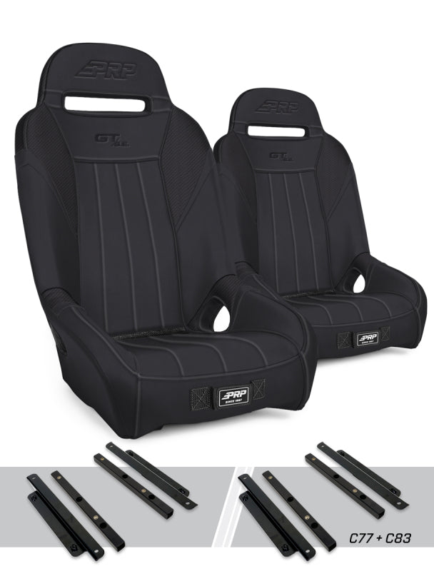 PRP Polaris General GT/S.E. Suspension Seats Kit (Pair) - Black - A5701-PORXP-C83-201