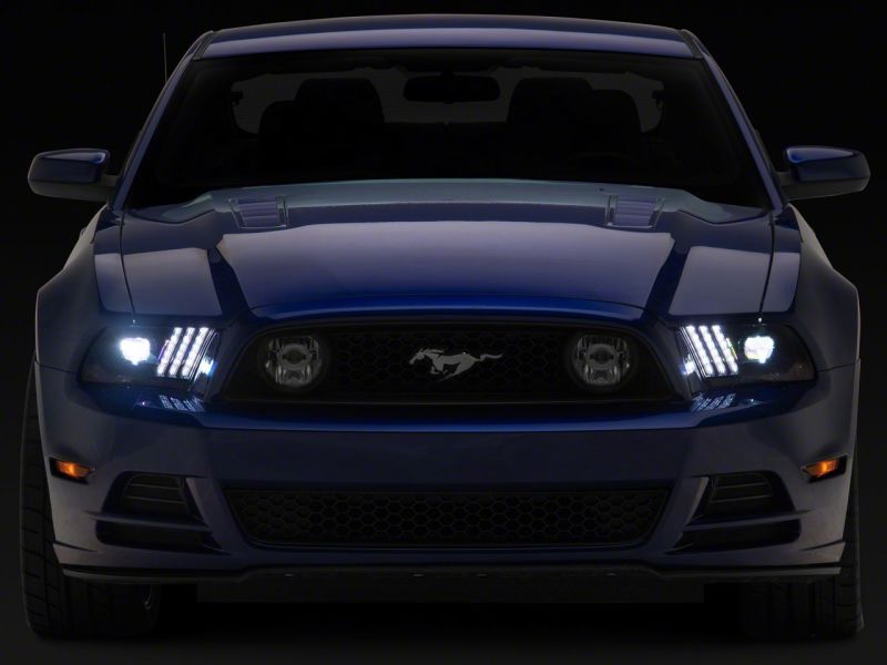 Raxiom 13-14 Ford Mustang LED Projector Headlights SEQL Turn Signals- Blk Housing (Clear Lens) - 426686