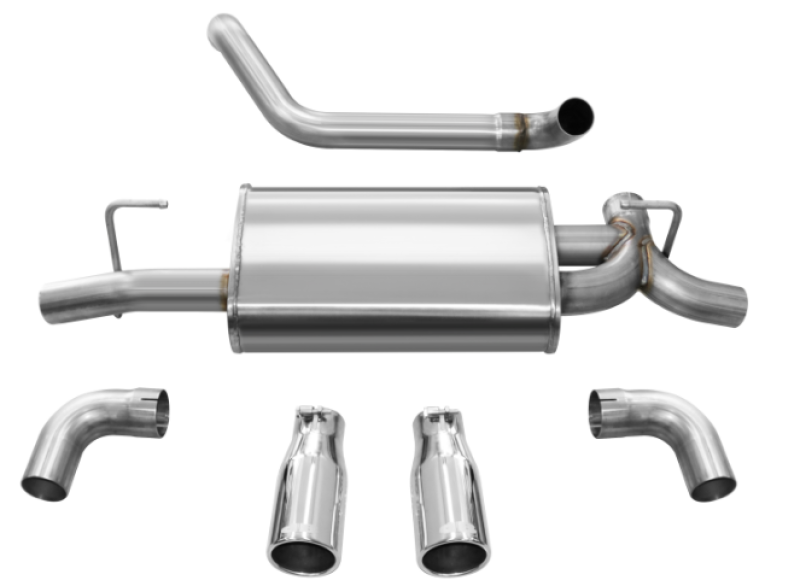 Corsa 2018-2024 Jeep Wrangler JL 2.5in Dual Rear Exit Polished Tips Sport Axle-Back Exhaust - 21014