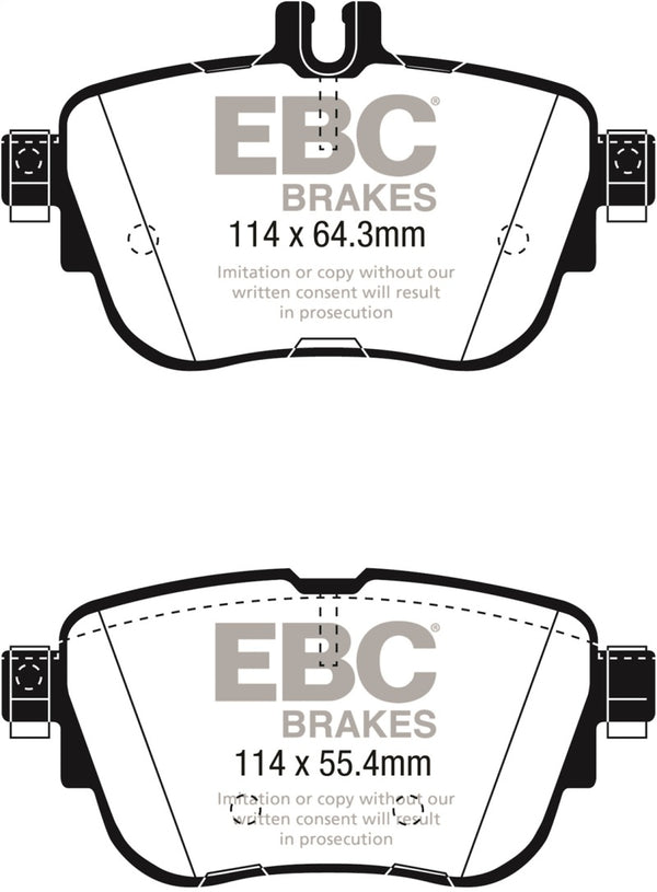 EBC 2017+ Mercedes-Benz E300 (W213) Redstuff Rear Brake Pads - DP32297C for 2017-2023 Mercedes Benz E Class - front view