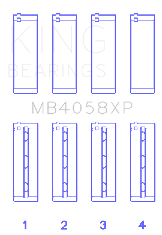 King Nissan VQ35DE (Size +0.25) Performance Main Bearing Set - MB4058XP0.25