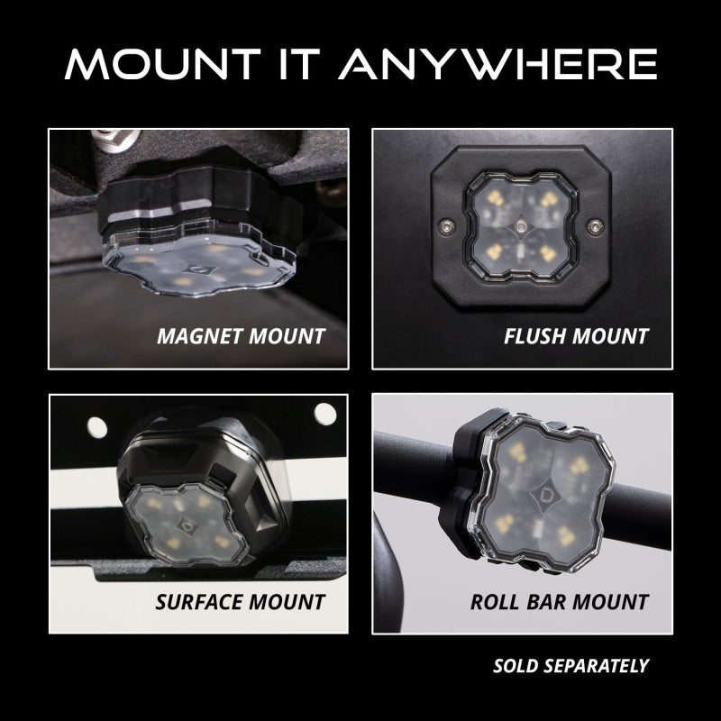 Diode Dynamics Stage Series SXS Rock Light Installer Kit RGBW M8 (4-pack) - DD7751