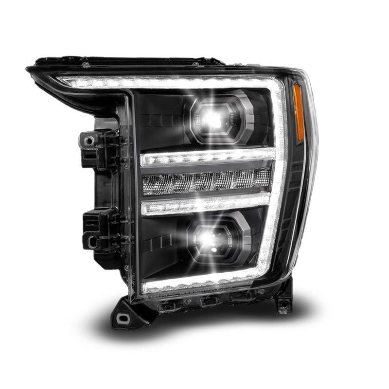 Anzo 21-23 Ford F150 LED Projector Headlight w/Switchback+Sequential - Black (Driver Side Only) - 111594-L