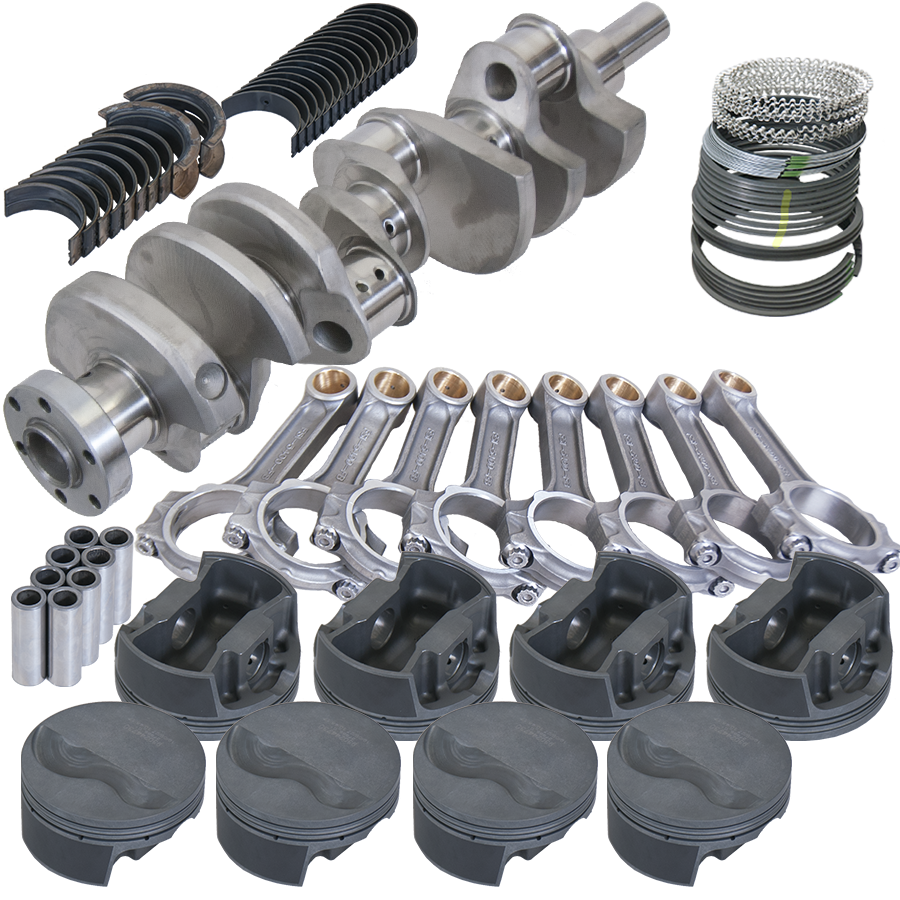 Eagle Ford 302 3.400in Crank 5.400in I-Beam Rods -6cc Flat Top 4.040in Pistons Balanced Assembly - B64003040 - front view
