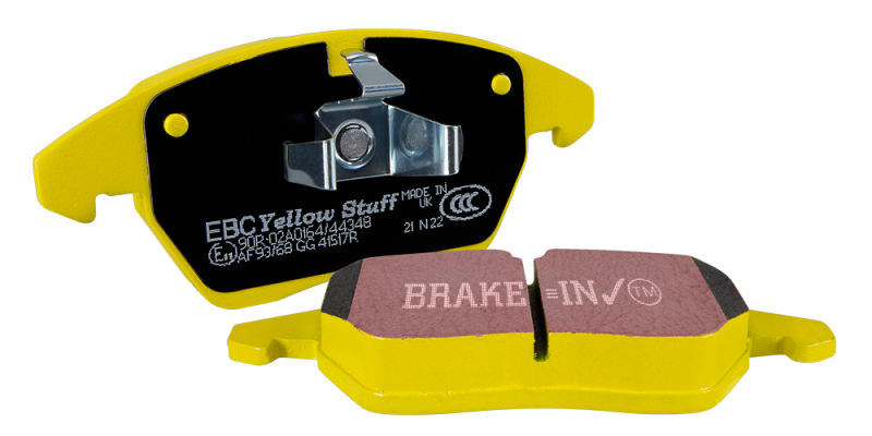 EBC 04-05 Mitsubishi Lancer Evo 8 2.0T (FQ400 w/Alcon Caliper) Yellowstuff Front Brake Pads - DP4063R for 2004-2007 Mitsubish