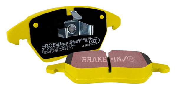 EBC 04-05 Mitsubishi Lancer Evo 8 2.0T (FQ400 w/Alcon Caliper) Yellowstuff Front Brake Pads - DP4063R for 2004-2007 Mitsubish