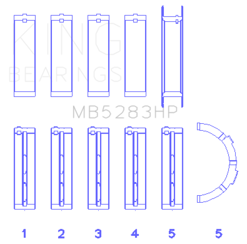 King Performance Main Bearing Set - Size .026 - MB5283HP.026
