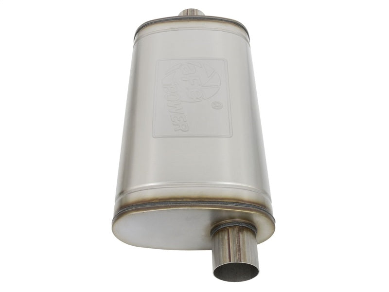 aFe MACHForce XP SS Muffler 3in Center Inlet / 3in Offset Outlet 22in L x 11n W x 6in H Body - 49M00016