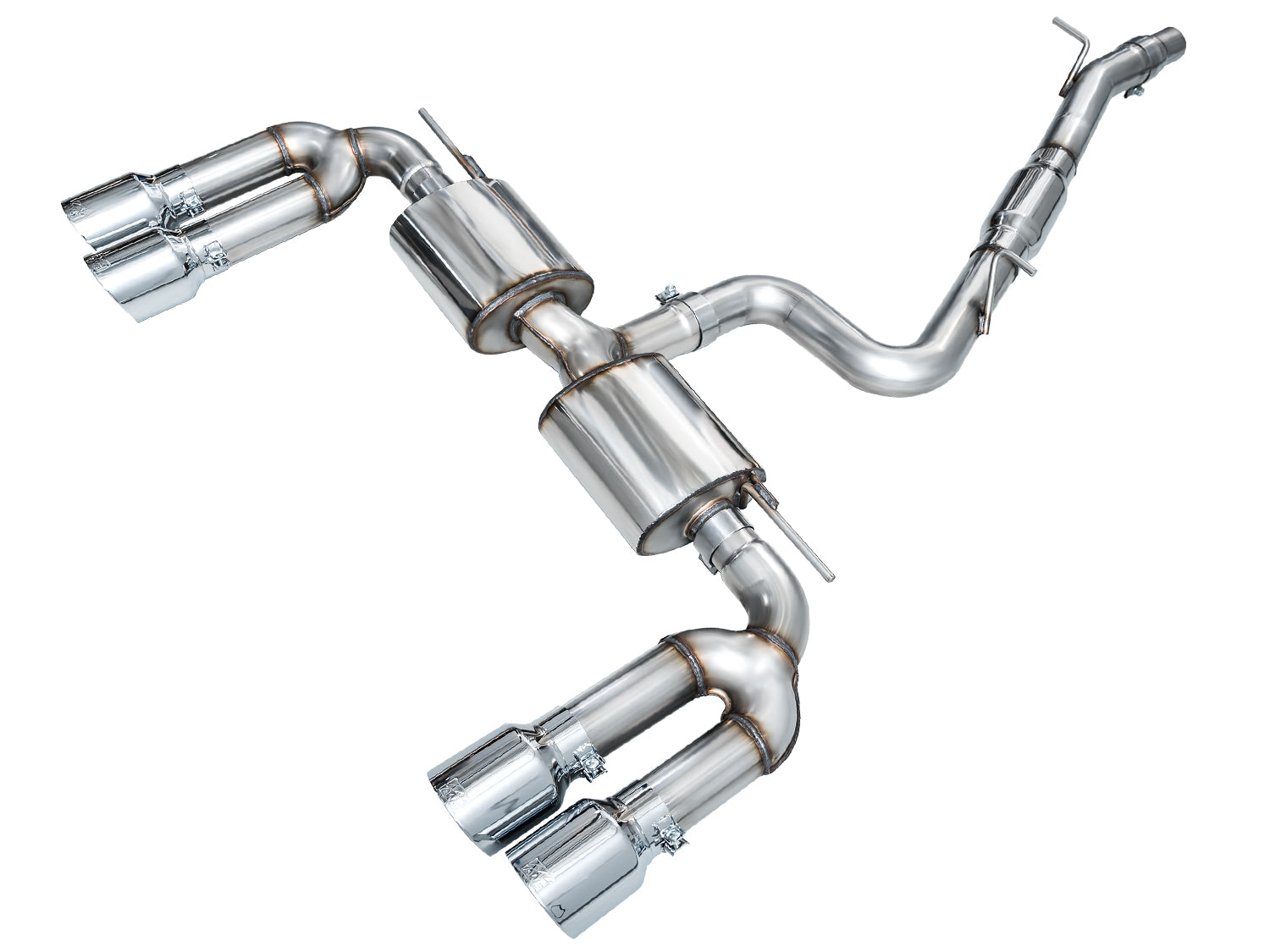 AWE 22-24 Audi 8Y S3 Touring Edition Exhaust - Chrome Silver Tips - 3015-42897