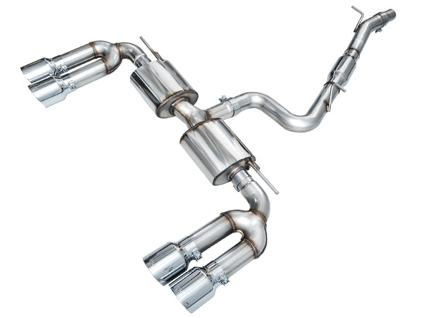 AWE 22-24 Audi 8Y S3 Touring Edition Exhaust - Chrome Silver Tips - 3015-42897