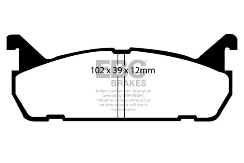 EBC 91-96 Ford Escort 1.8 Ultimax2 Rear Brake Pads - UD458 for 1991-1997 Mercury Tracer - installed view