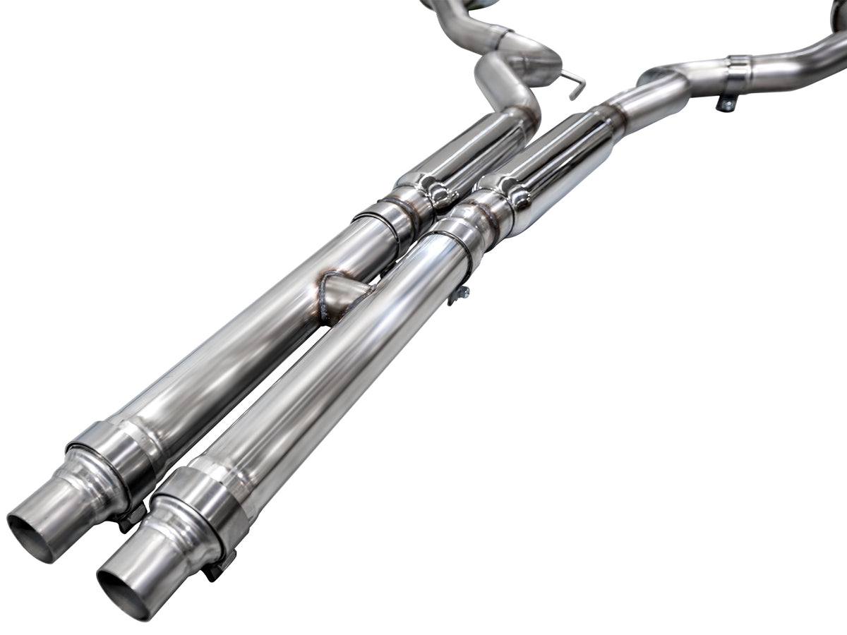 AWE 2024 Ford Mustang GT Fastback S650 RWD Track Edition Catback Exhaust w/ Dual Chrome Silver Tips - 3020-32650