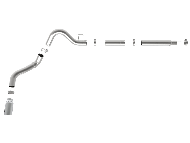 aFe Atlas 4in Aluminized Steel DPF-Back Exh 18-19 Ford F-150 V6-3.0L (td) w/ Polished Tip - 49-03106-P