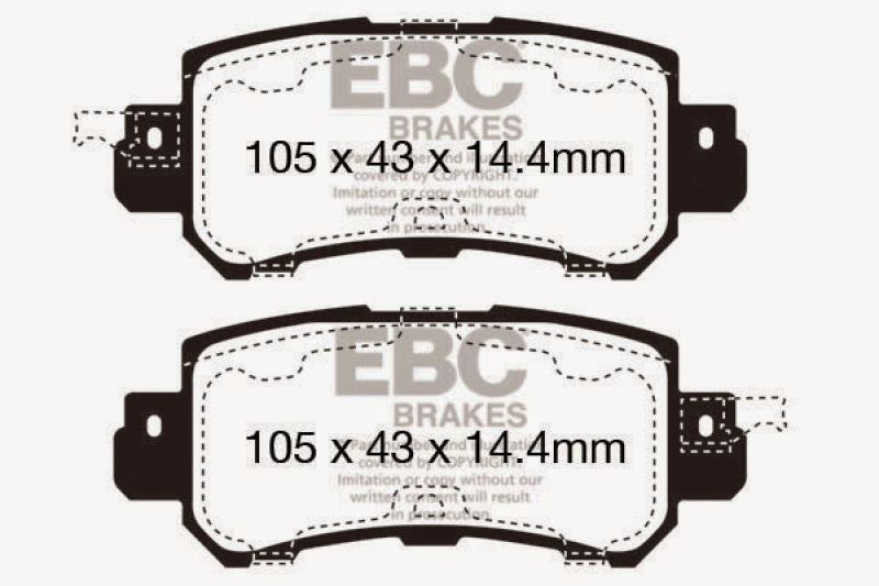 EBC 12+ Mazda CX-5 2 Redstuff Rear Brake Pads - DP32135C for 2016-2021 Mazda CX 3 - detail view